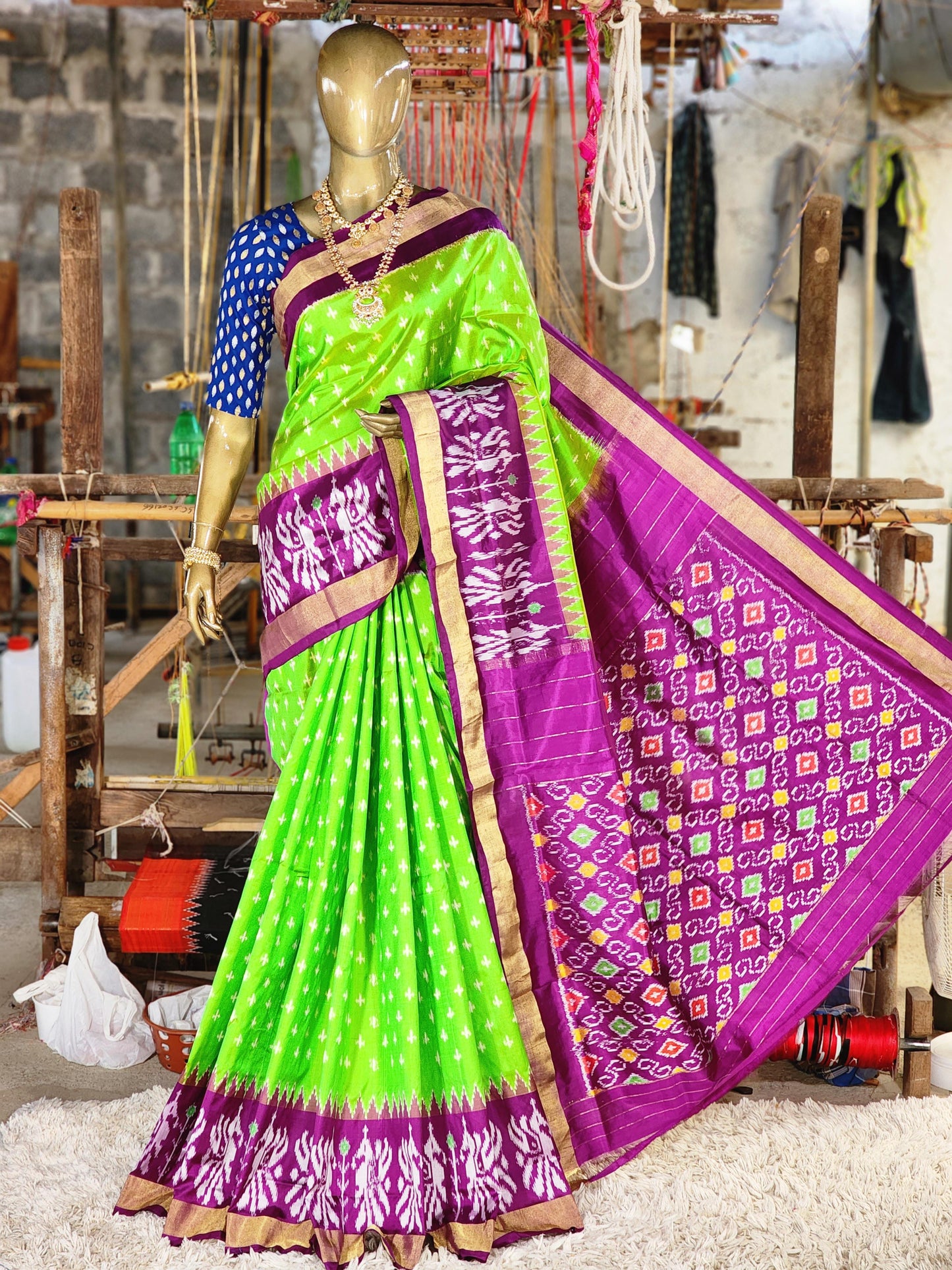 Ikkat Pure Silk Saree