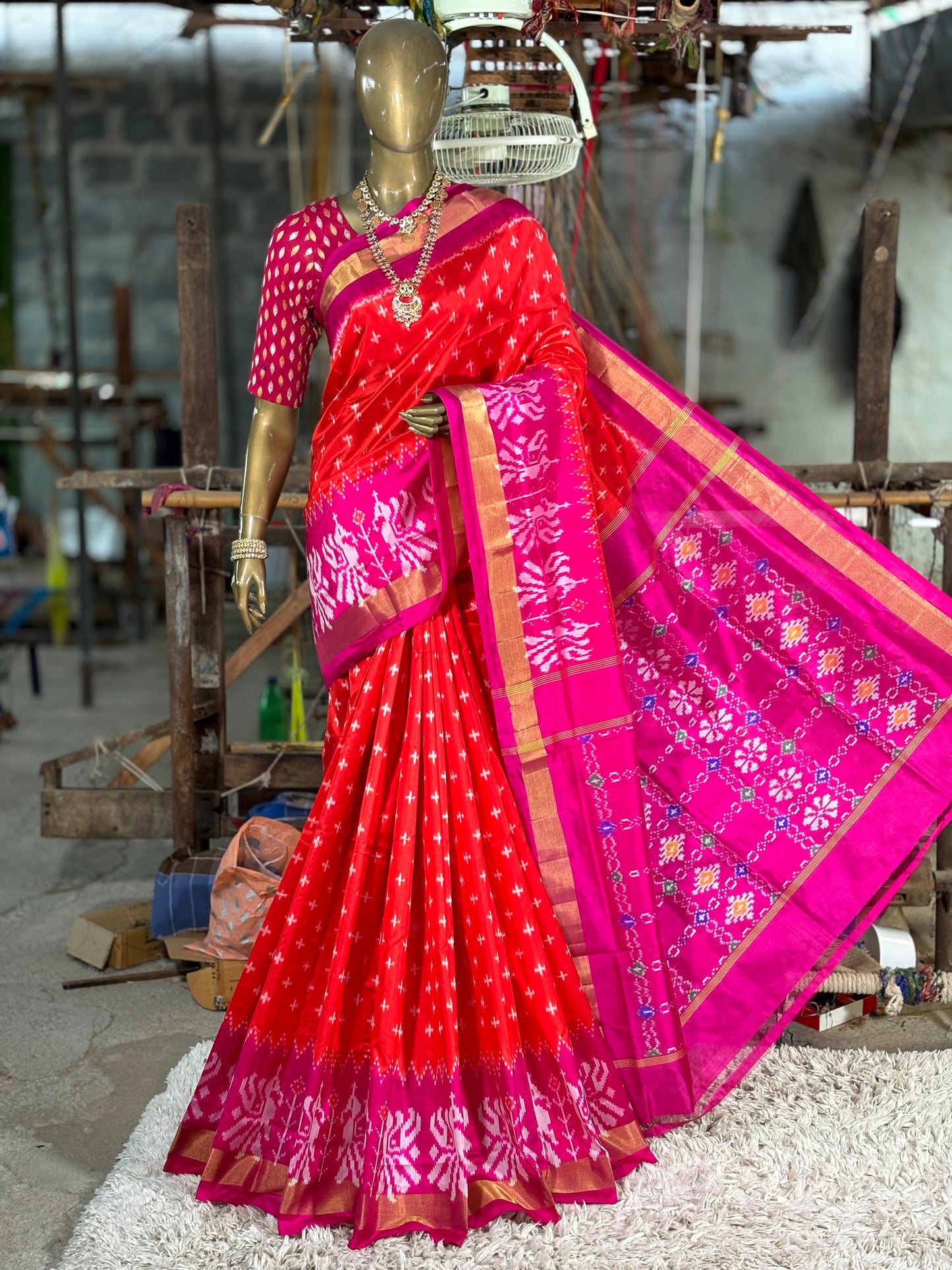 Ikkat Pure Silk Saree