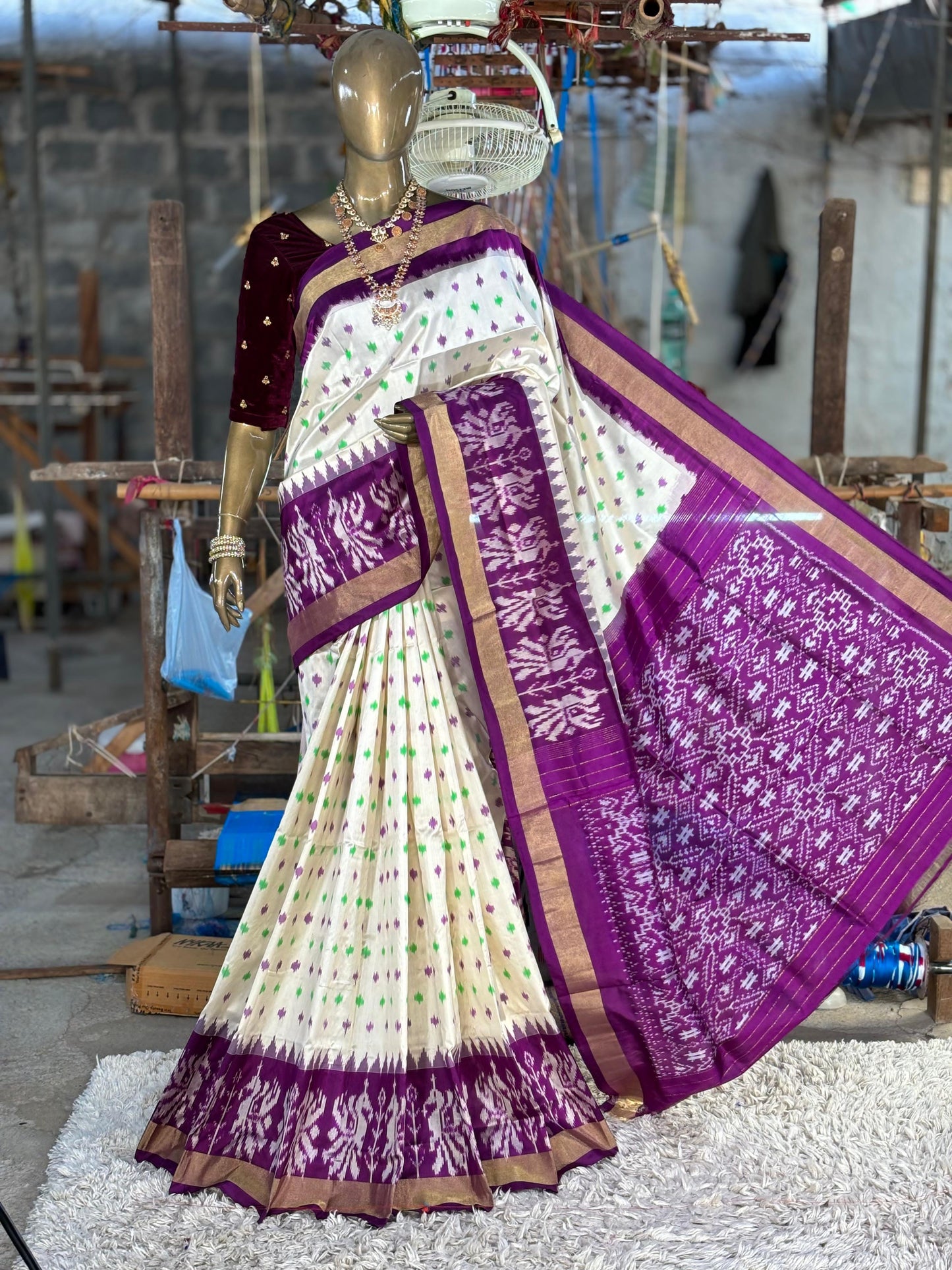 Ikkat Pure Silk Saree