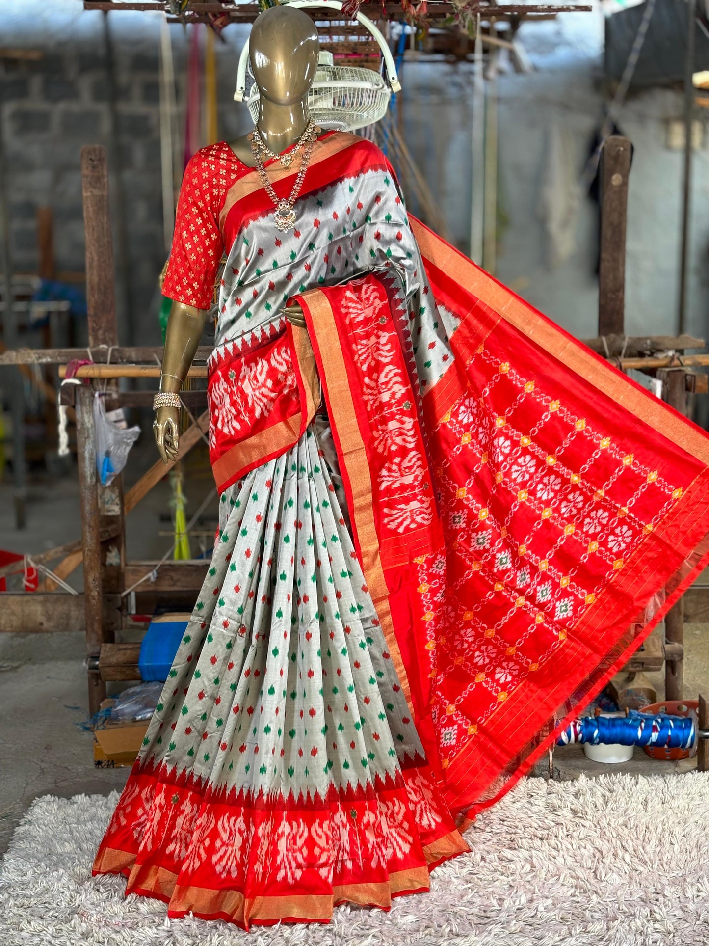 Ikkat Pure Silk Saree