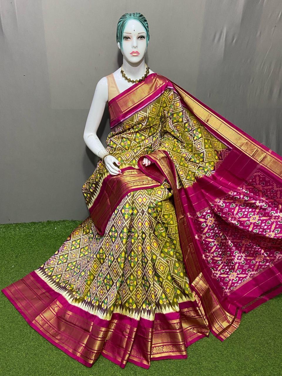 Ikkat Pure Silk Saree