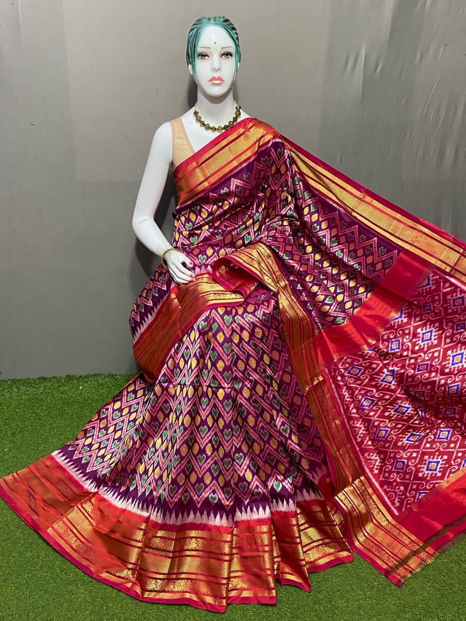 Ikkat Pure Silk Saree