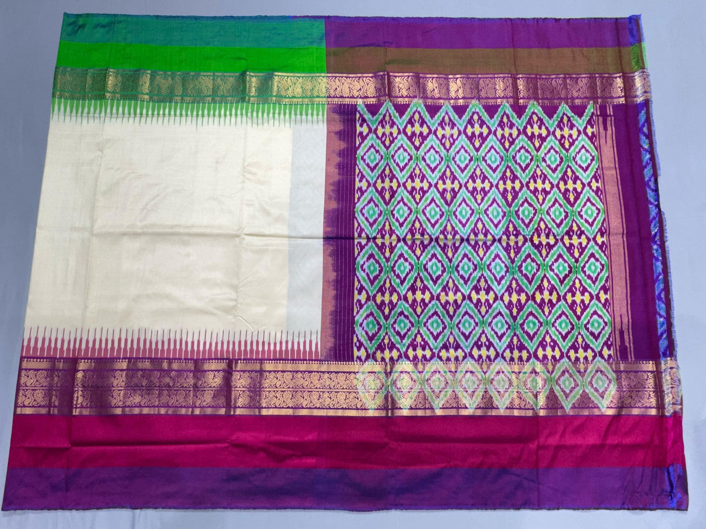 Ikkat Pure Silk Saree