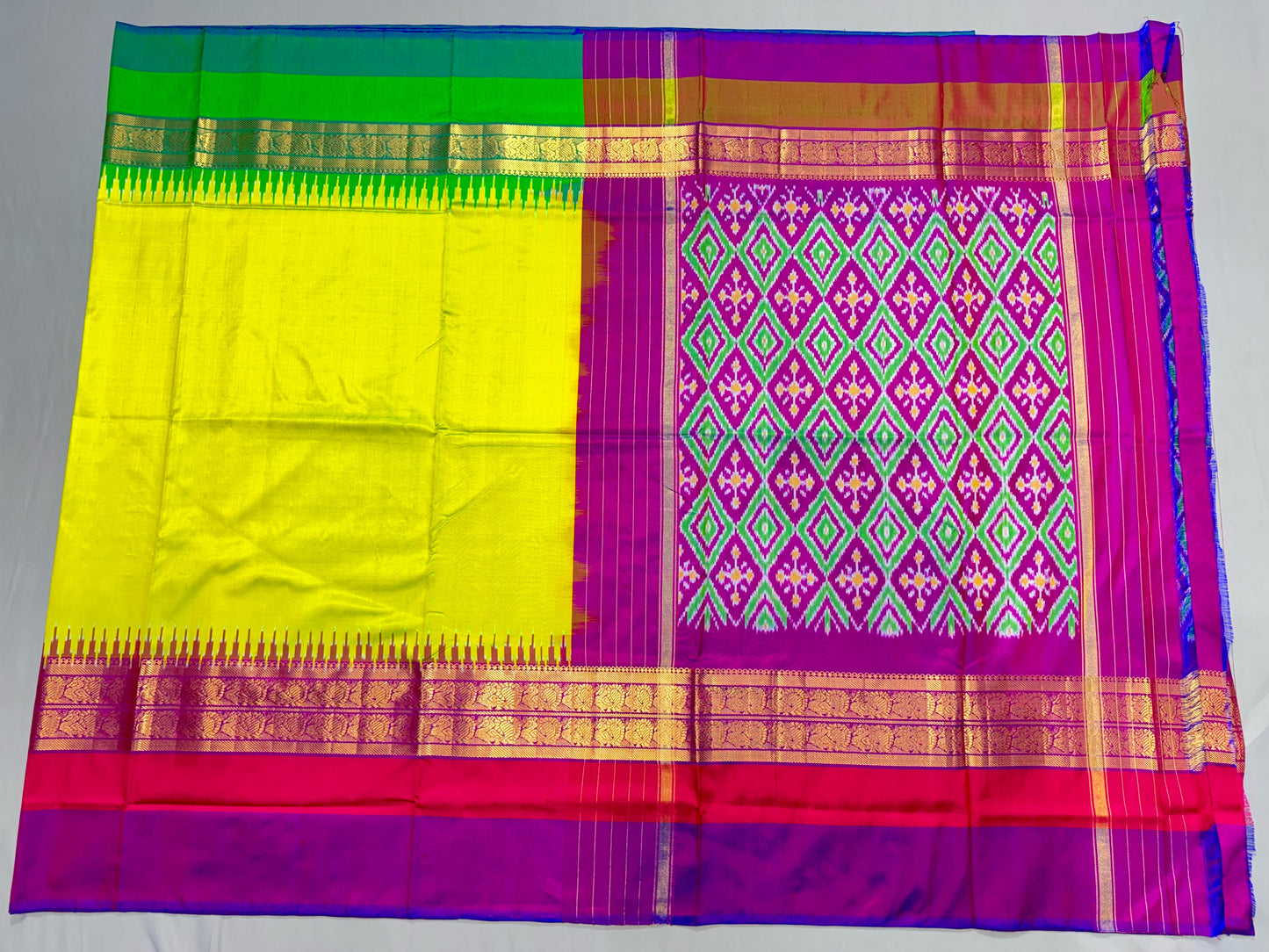 Ikkat Pure Silk Saree