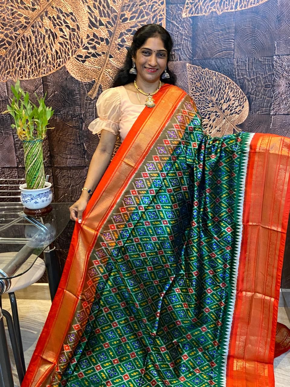 Ikkat Pure Silk Saree