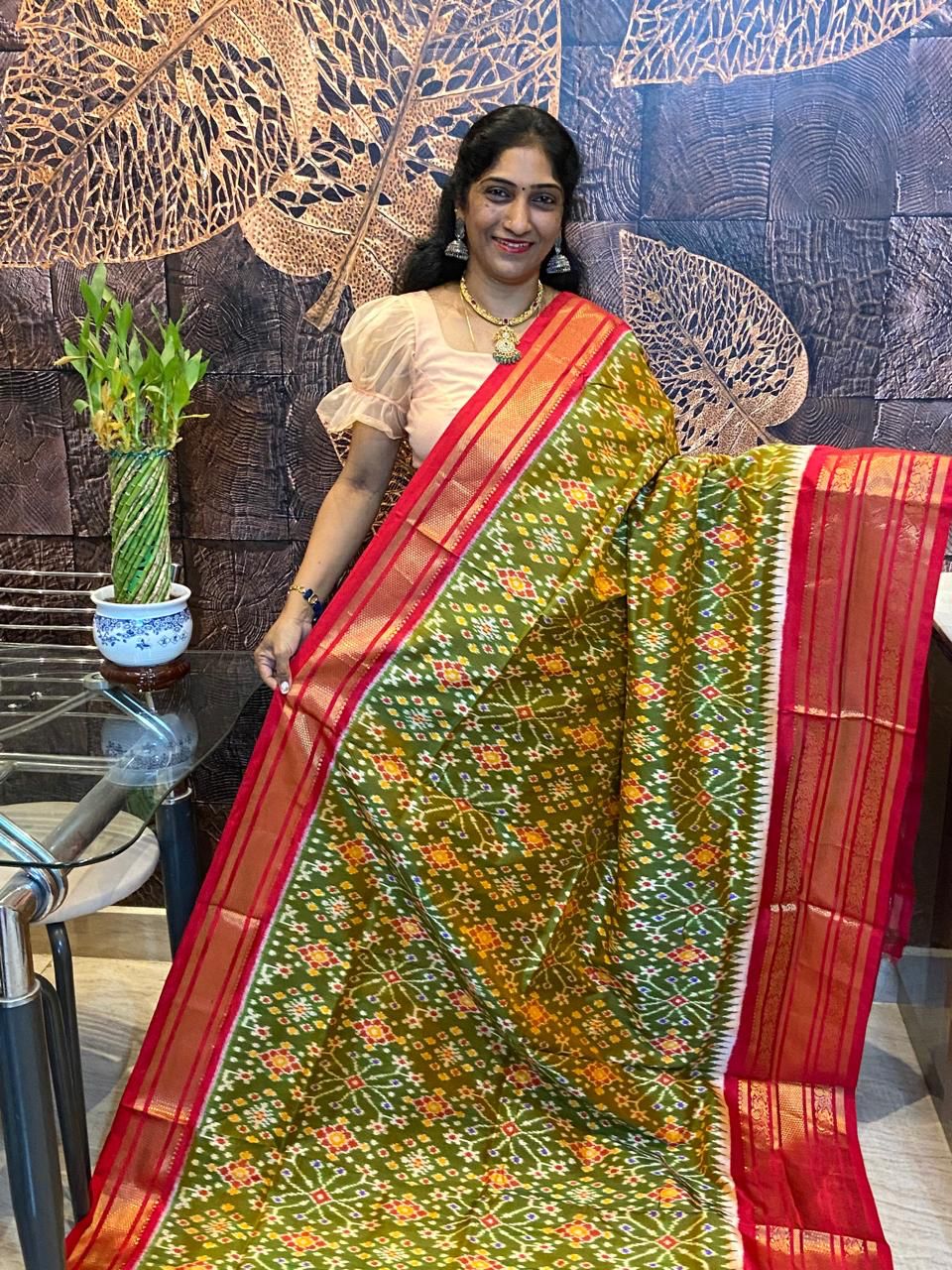 Ikkat Pure Silk Saree