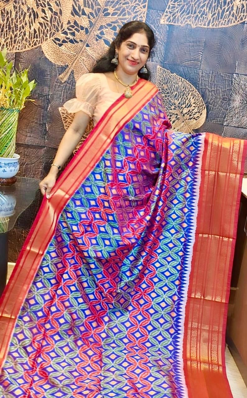 Ikkat Pure Silk Saree