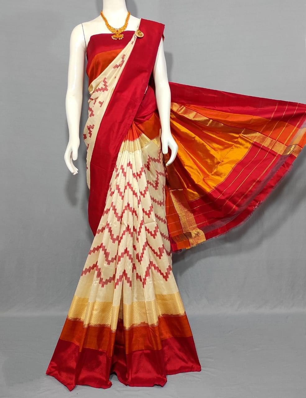 Ikkat Pure Silk Saree