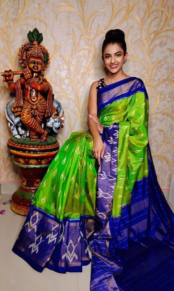 Ikkat Pure Silk Saree