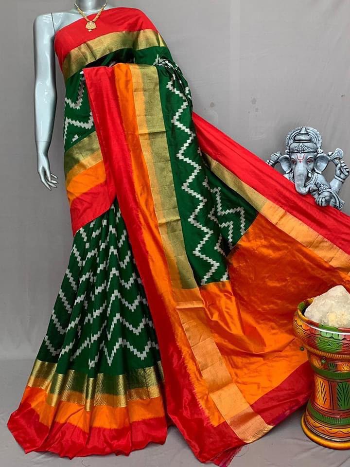 Ikkat Pure Silk Saree