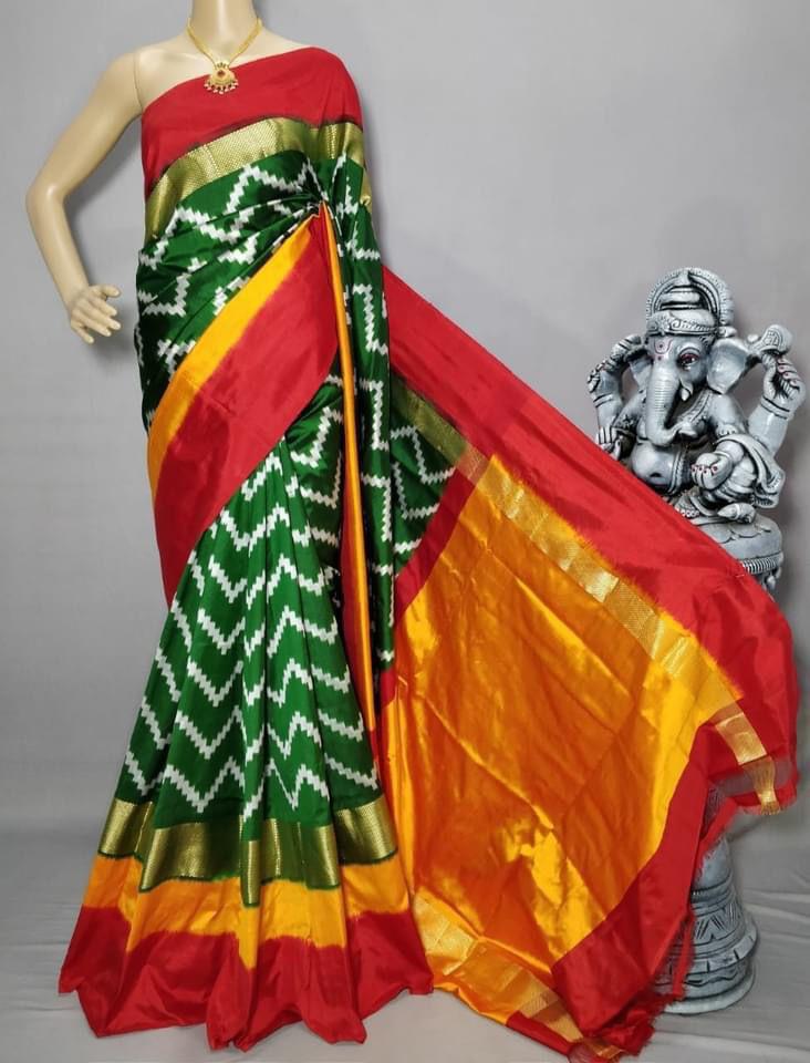 Ikkat Pure Silk Saree