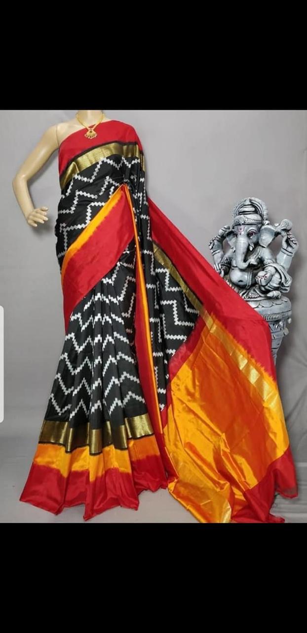 Ikkat Pure Silk Saree