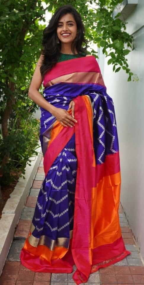 Ikkat Pure Silk Saree