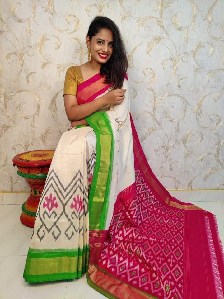 Ikkat Pure Silk Saree