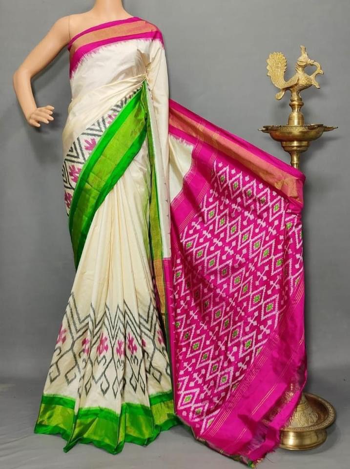 Ikkat Pure Silk Saree