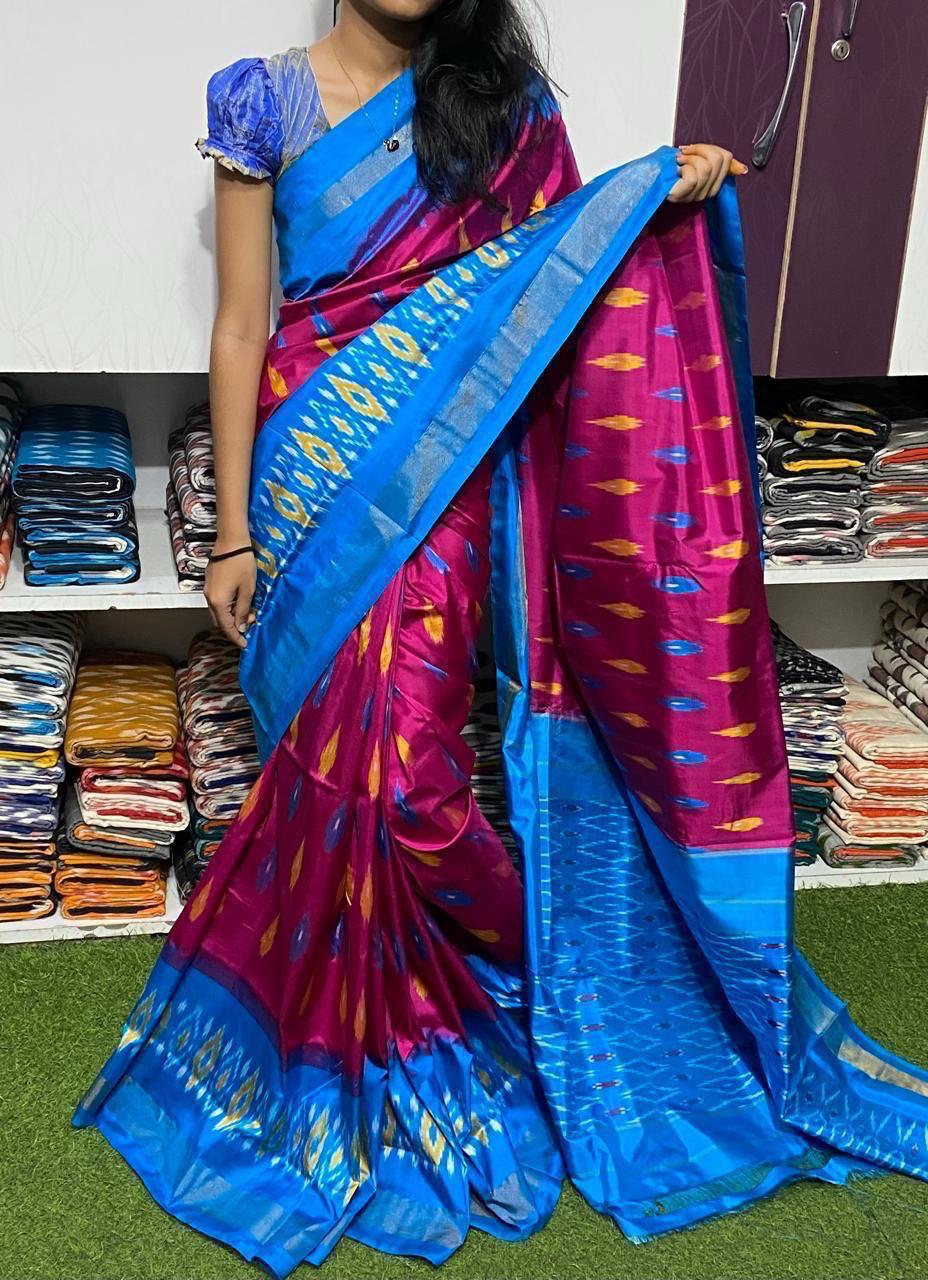 Latest Ikkat Pure Silk Saree