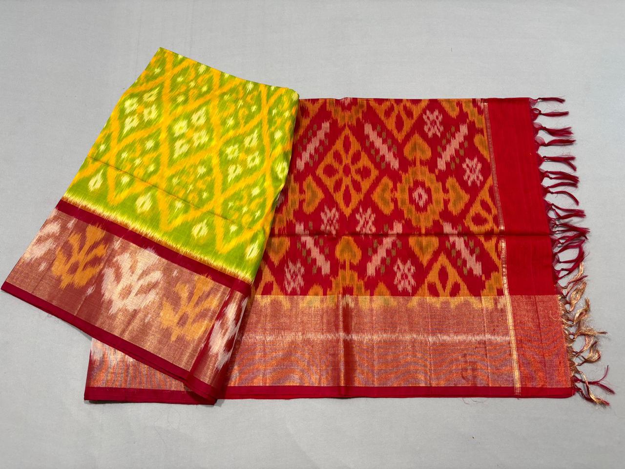 Pure Ikkat Siko Saree