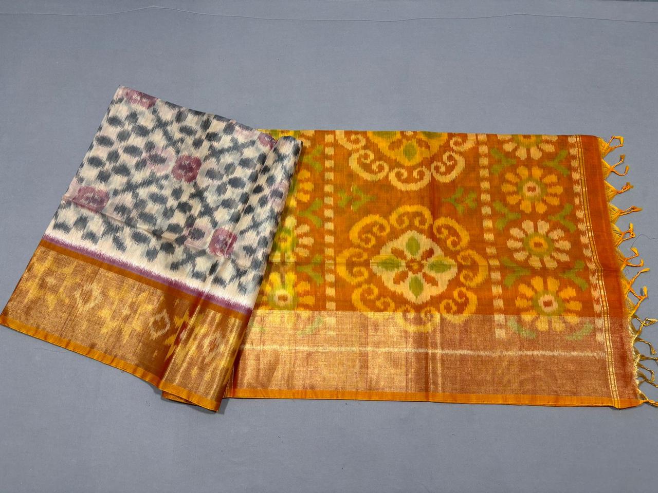 Pure Ikkat Siko Saree