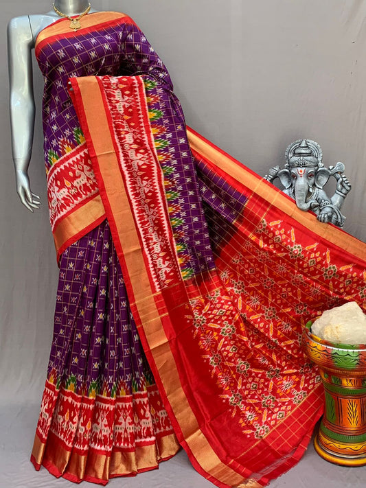 Latest Ikkat Pure Silk Saree