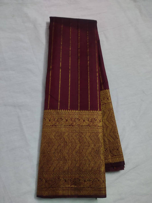 Kanchipuram Pure Silk Peacock Running Design Saree