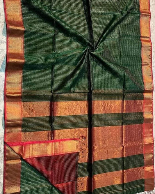 Maheshwari handloom zari checks saree