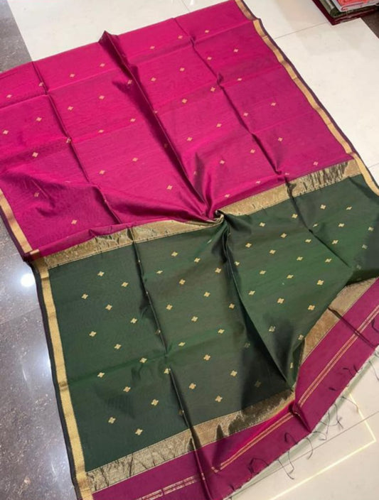 Maheshwari handloom Buti Work saree