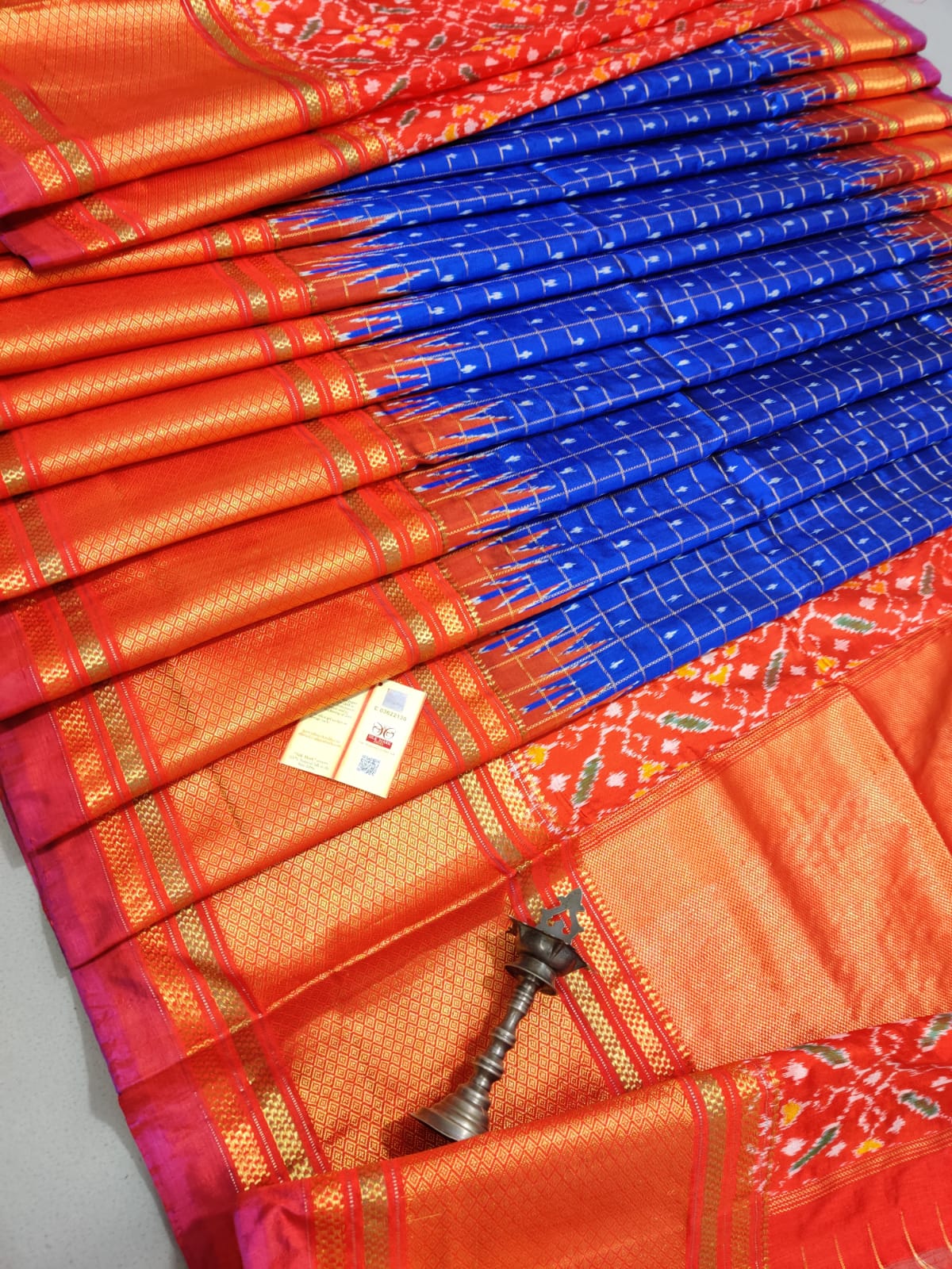 Double Ikkat Pure Silk Saree