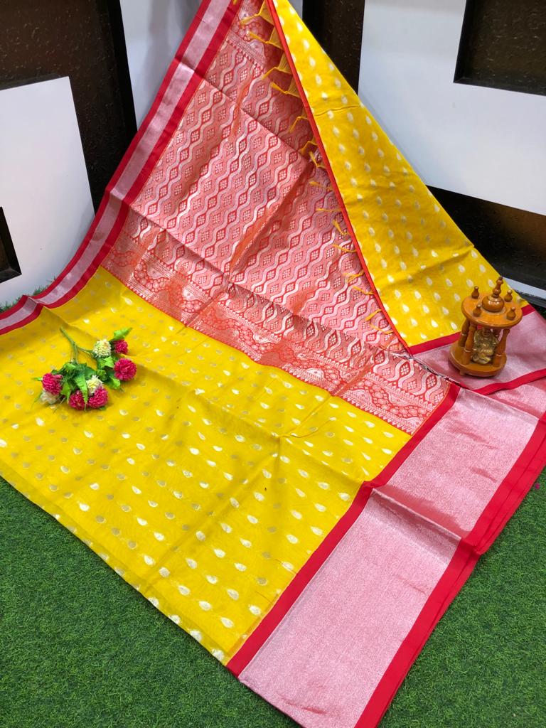 Chanderi Allover Butta Saree