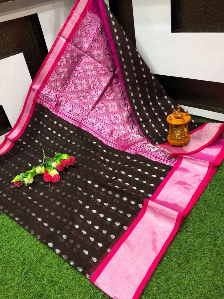 Chanderi Allover Butta Saree