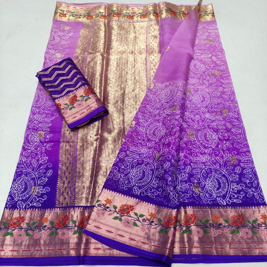 Pure Kota Silk Embroidery Saree