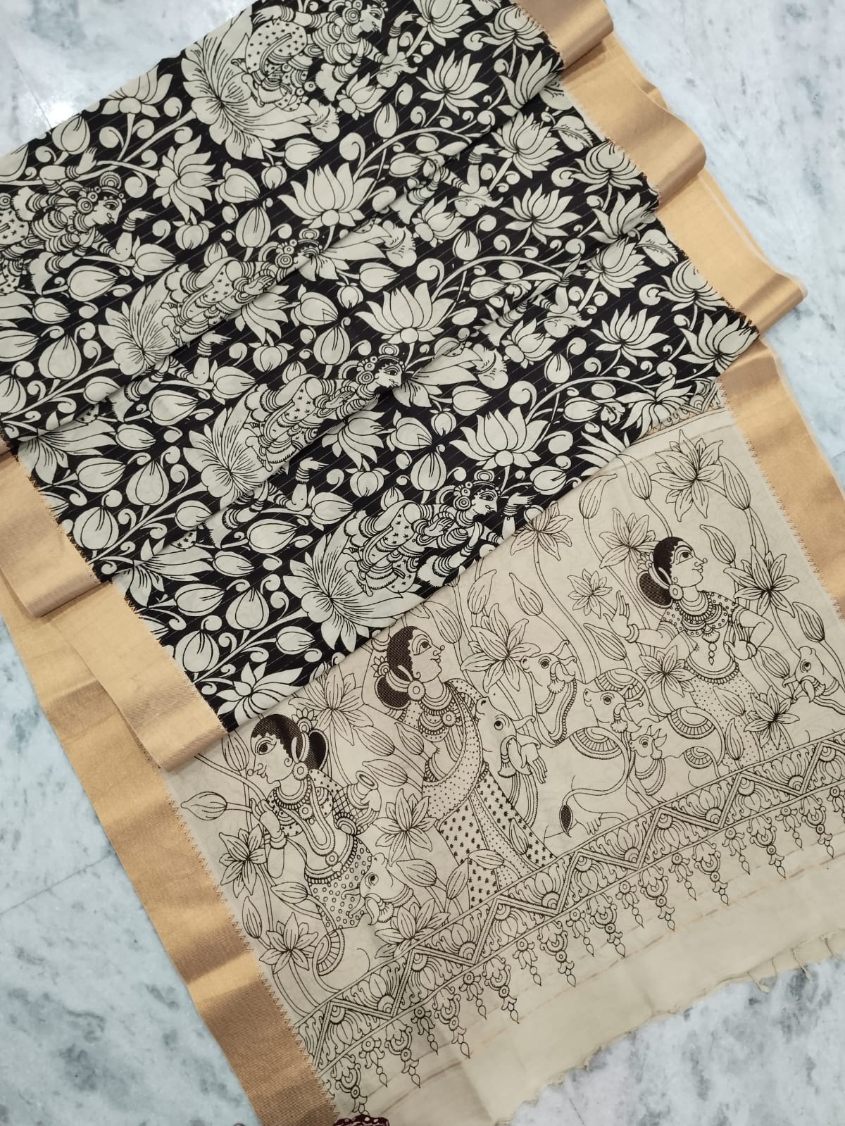 Kalamkari Bangalore Silk Saree