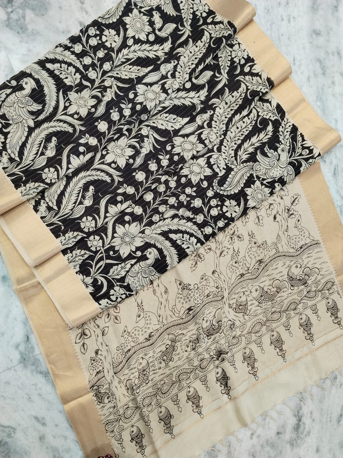 Kalamkari Bangalore Silk Saree