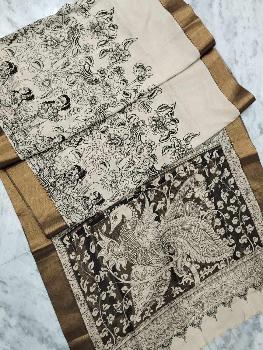 Kalamkari Bangalore Silk Saree