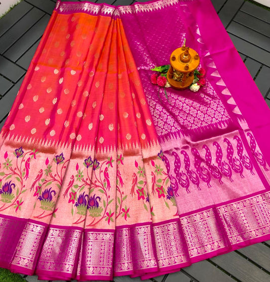 Kanchi Pure Silk Paithani Border Allover Buta Saree