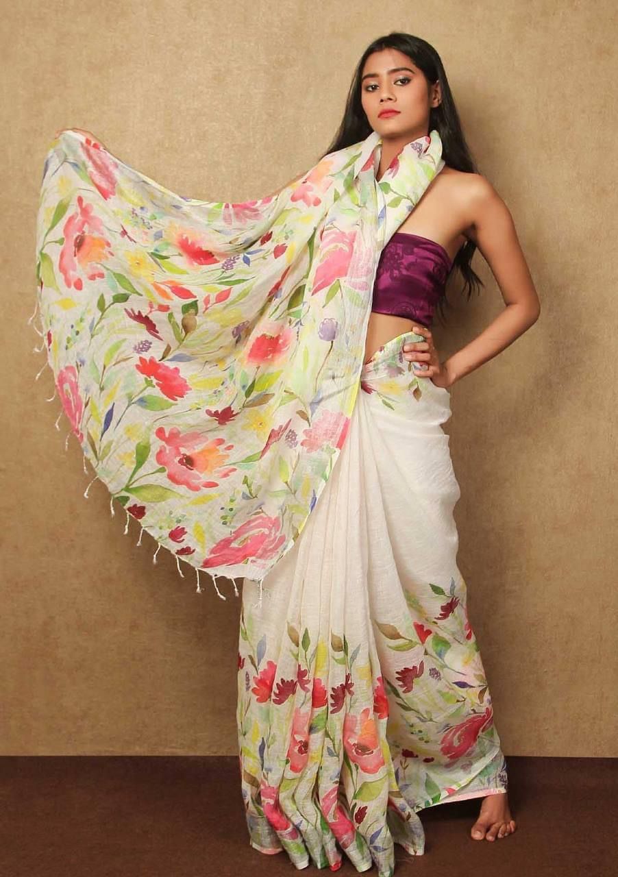 Pure Linen by Linen Saree