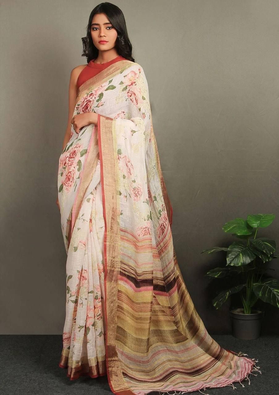 Pure Linen by Linen Saree