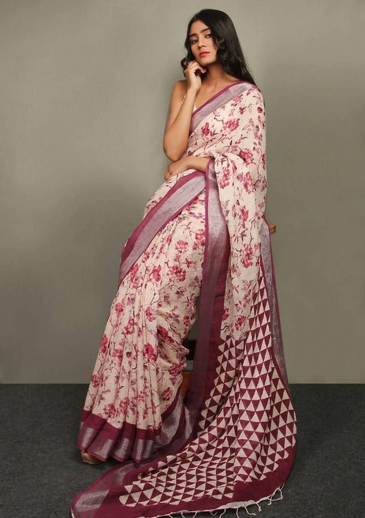 Pure Linen by Linen Saree