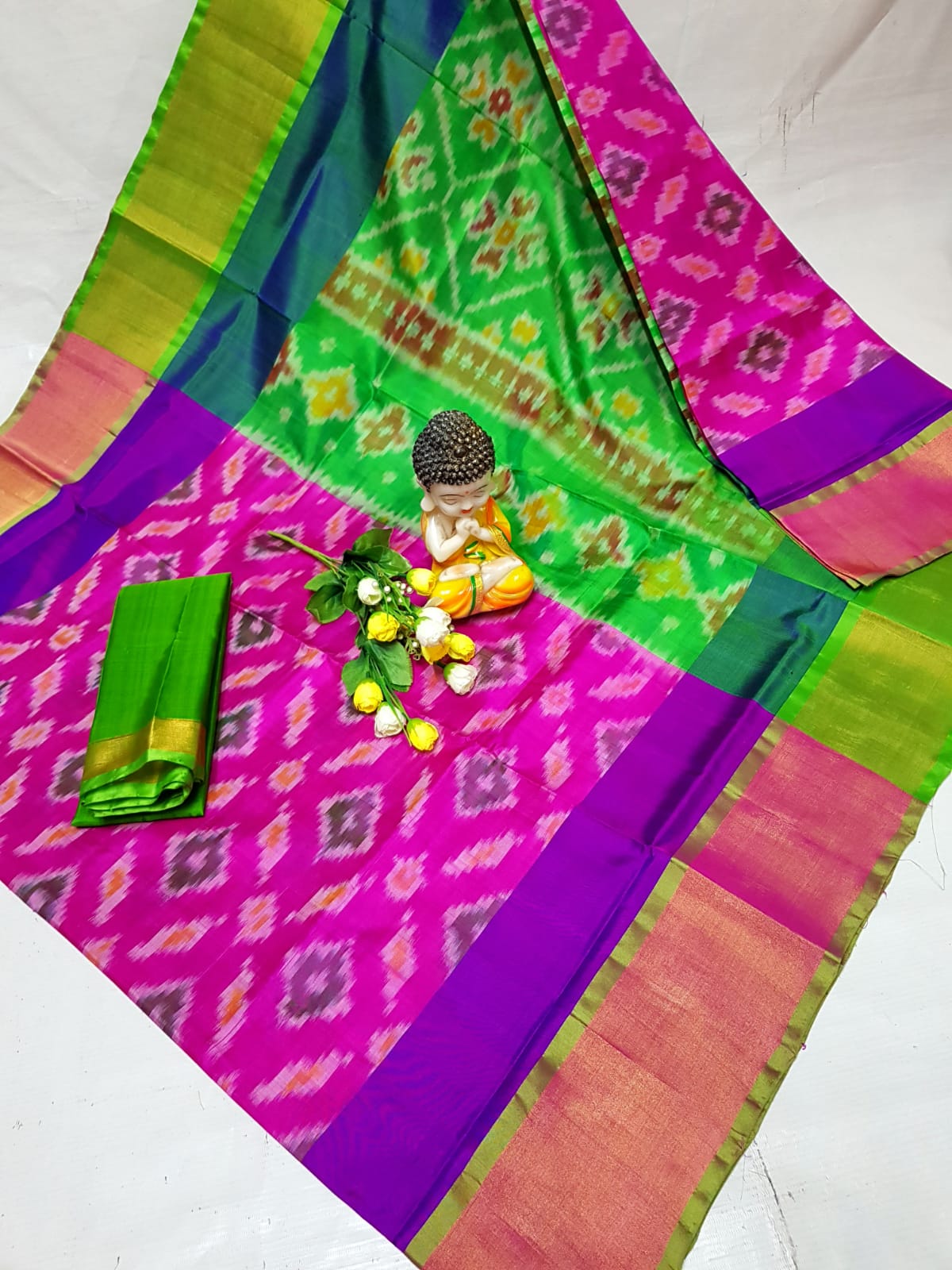 Pure Uppada Pattu Full Pochampally Design Saree