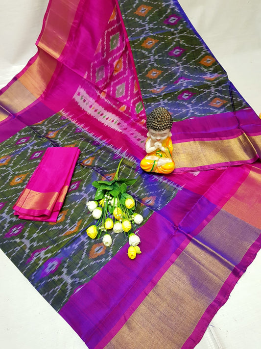 Pure Uppada Pattu Full Pochampally Design Saree