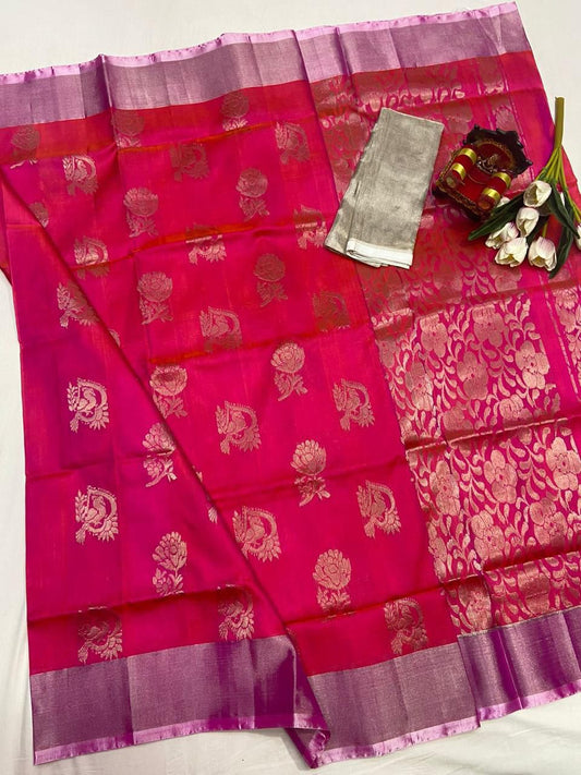 Uppada Silver Butta Saree