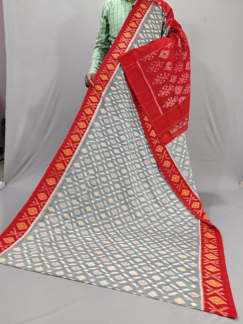 Pure Ikkat Mercerized Cotton Saree