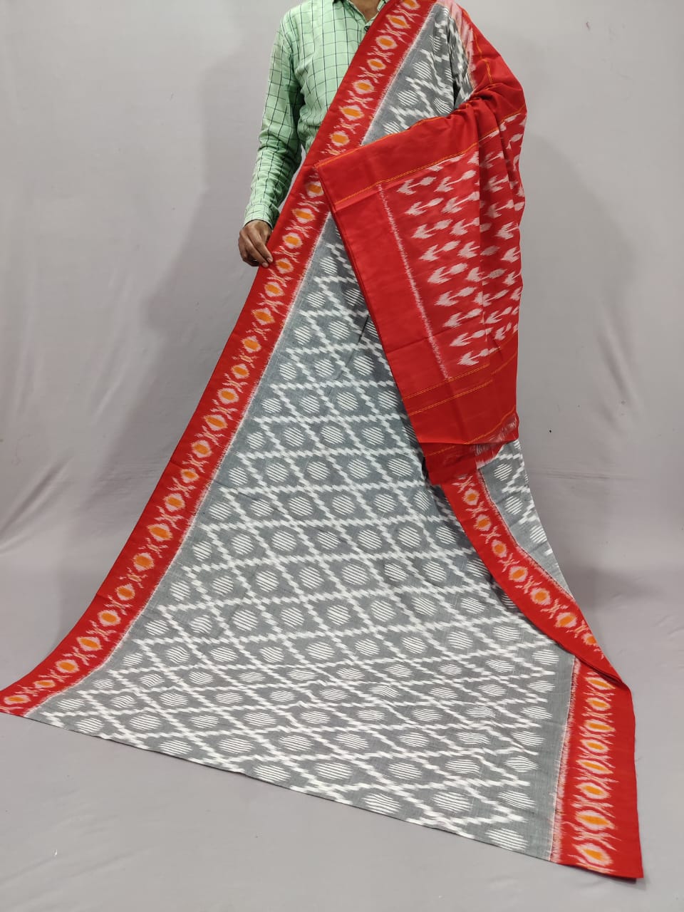 Pure Ikkat Mercerized Cotton Saree