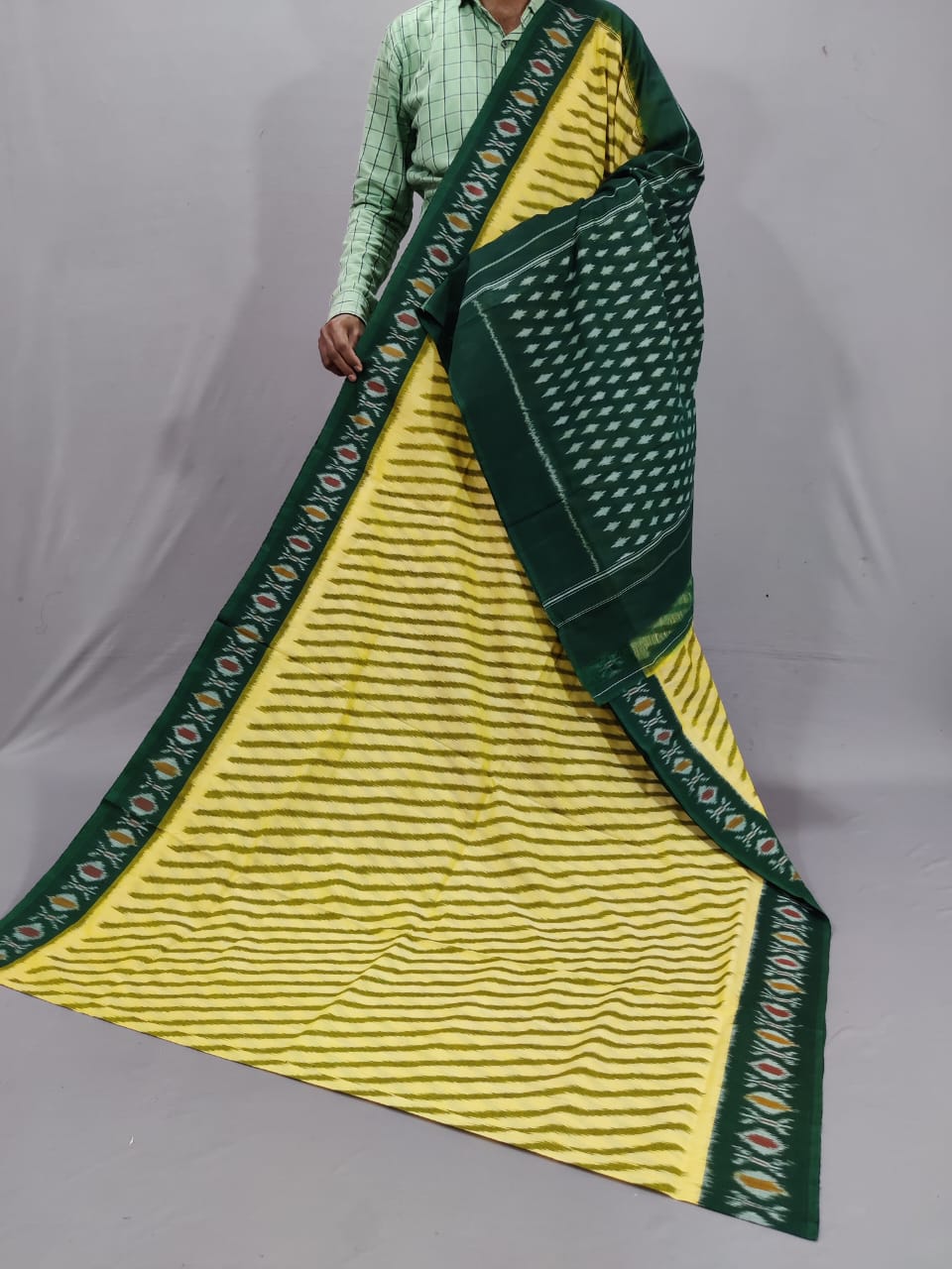 Pure Ikkat Mercerized Cotton Saree