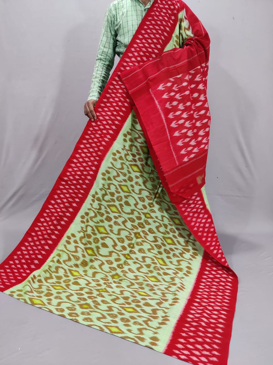 Pure Ikkat Mercerized Cotton Saree