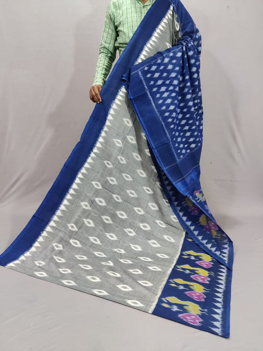 Pure Ikkat Mercerized Cotton Saree