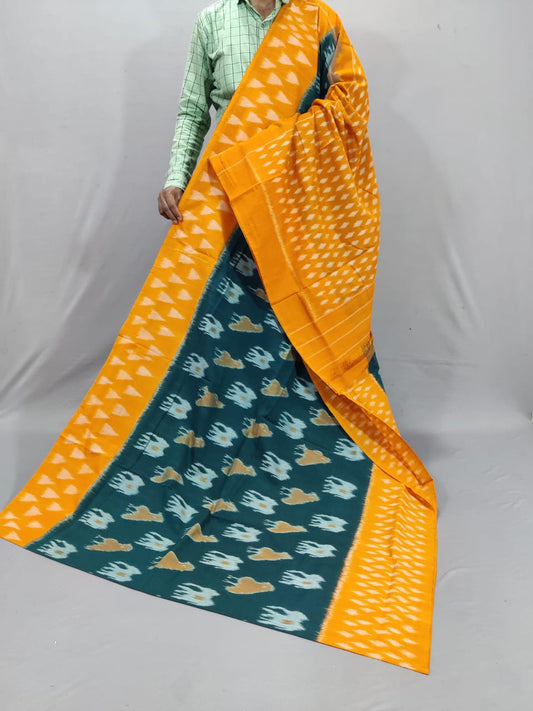 Pure Ikkat Mercerized Cotton Saree