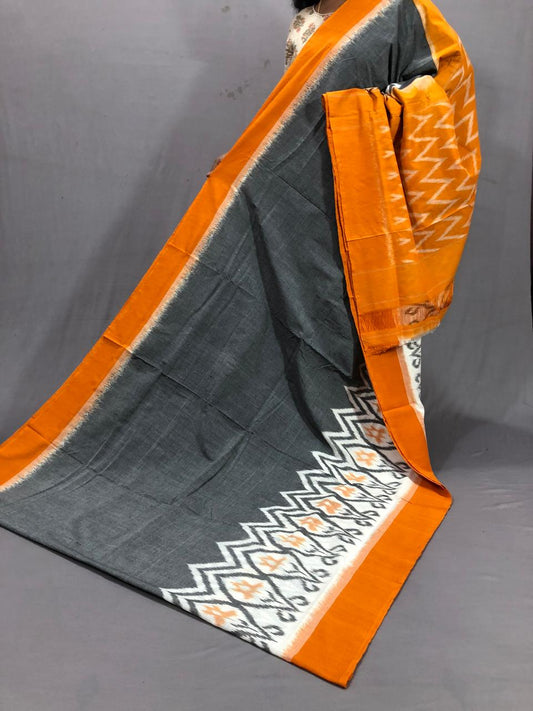 Pure Ikkat Mercerized Cotton Saree