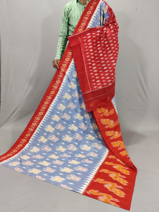 Pure Ikkat Mercerized Cotton Saree