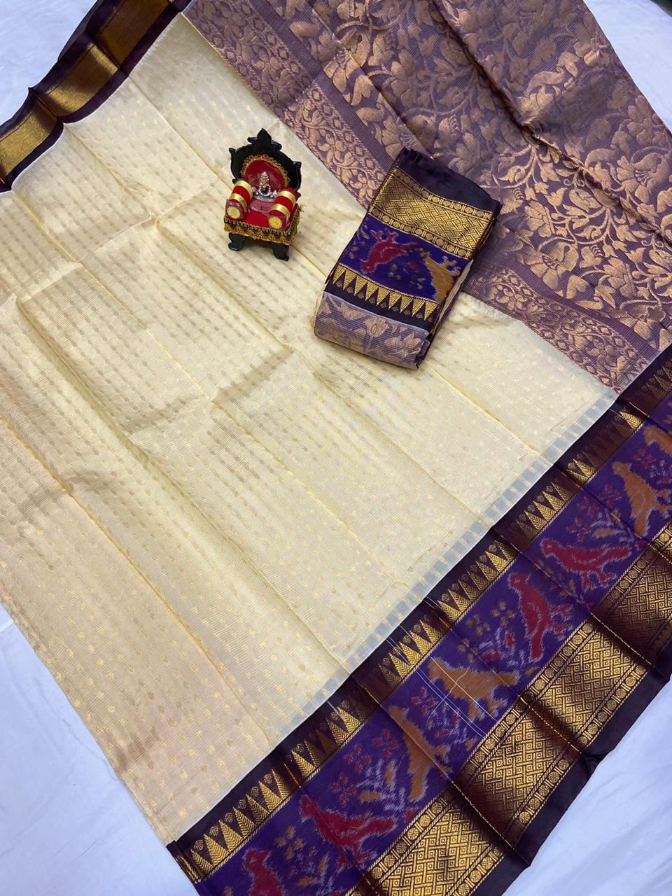 Mangalagiri Allover Pochampally Border Saree