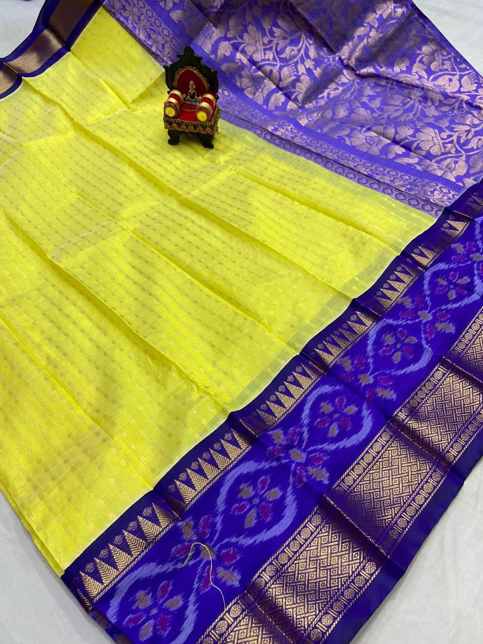 Mangalagiri Allover Pochampally Border Saree